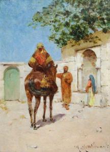 MONTLEVAULT Charles 1835-1897,Cavalier arabe devant une f,Saint Germain en Laye encheres-F. Laurent 2018-12-16