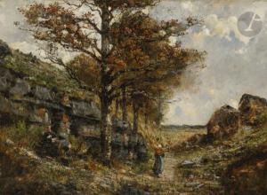MONTLEVAULT Charles 1835-1897,Paysage à Roussillon en Bugey,1884,Ader FR 2019-04-10
