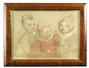 MONTOVANI GUTTI Rosina 1851-1943,Study of three Children,Cheffins GB 2016-06-15