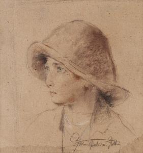 MONTOVANI GUTTI Rosina 1851-1943,Volto di donna con cappello,Wannenes Art Auctions IT 2015-12-02