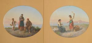 MONTULLO Salvatore 1800-1900,Untitled; Figures by Seascape 2,1869,Rachel Davis US 2023-10-21