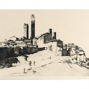 MOODY John Charles 1884-1962,San Gimignano,MICHAANS'S AUCTIONS US 2023-02-10