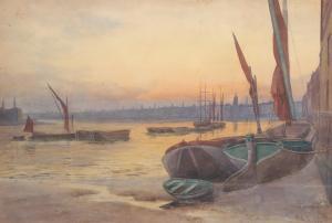 MOODY William A.,Thames view with boats,John Nicholson GB 2022-11-20