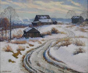 MOORE Benson Bond 1882-1974,FARM IN WINTER,Potomack US 2024-02-07