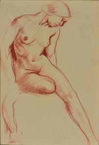 MOORE EDWARD 1880-1960,A seated nude,Mallams GB 2015-07-08