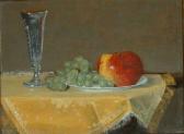 MOORE Edwin Augustus,STILL LIFE WITH APPLE, GRAPES AND ETCHED CHAMPAGNE,William Doyle 2004-05-26