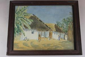 MOORE G,View of an African village,Henry Adams GB 2015-10-07