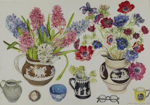 MOORE Gordon 1947,STILL LIFE WITH VASES, FLOWERS, AND SPECTACLES,1995,Lyon & Turnbull GB 2011-04-20