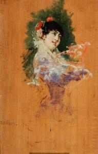 MOORE Harry Humphrey 1844-1926,Study of a Woman with Flowers in Her Hair,Weschler's US 2017-03-03