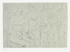 MOORE Henry 1898-1986,Group of Figures,1974,Ketterer DE 2009-10-24