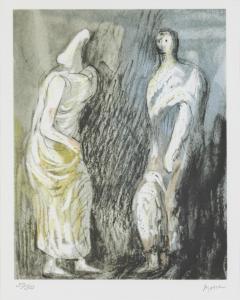 MOORE Henry 1898-1986,Man and Woman,1984,Rosebery's GB 2024-04-23