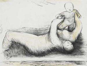 MOORE Henry 1898-1986,MOTHER AND CHILD XII,1983,Whyte's IE 2010-10-04