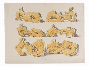 MOORE Henry 1898-1986,Six reclining figures, Yellow,1963,Auctionata DE 2015-12-05