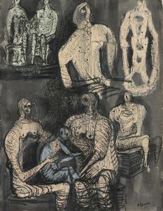 MOORE Henry 1898-1986,Studies for Family Groups,1944,Christie's GB 2024-03-21