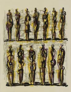 MOORE Henry 1898-1986,Thirteen Standing Figures,c. 1958,Clars Auction Gallery US 2019-05-19