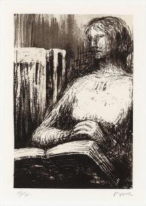 MOORE Henry 1898-1986,Woman with Book,1976,Mallet JP 2014-04-18