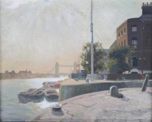Moore J. E,Thames side view with Tower Bridge in the background,1929,Denhams GB 2017-10-04