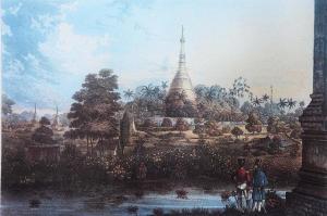 MOORE J,View of the Great Dagon Pagoda at Rangoon and Scen,Mallams GB 2016-10-19