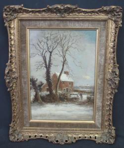 MOORE JOHN 1824-1908,winter landscape with figure,Peter Francis GB 2018-07-11