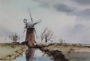 MOORE Leslie L. Hardy 1907-1997,Thurne Windmill, Norfolk,Canterbury Auction GB 2021-11-27