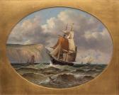 MOORE OF IPSWICH John 1820-1902,Sailing boats off the cliffs,1883,Keys GB 2018-04-27