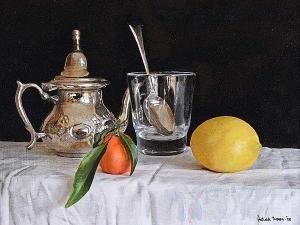 MOORE Patrick,STILL LIFE WITH SILVERY TEAPOT,Ross's Auctioneers and values IE 2019-02-13