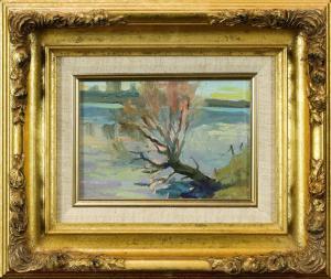 MOORE Robert C. 1957,Fallen Tree along the Lake,Clars Auction Gallery US 2022-03-26
