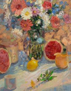 Moore Robert 1957,Still Life with Lemon and Watermelon,Santa Fe Art Auction US 2021-05-29