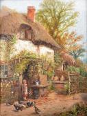 MOORE Rubens Arthur 1860-1933,Child Outside a Cottage,1889,Gilding's GB 2015-11-24