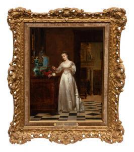 MOORMANS Frans 1832-1893,Lady in an Interior Setting,Hindman US 2022-10-19