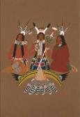 MOPOPE Stephen 1898-1974,Kiowa Singers,1929,Santa Fe Art Auction US 2022-02-05