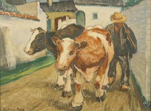 MORA Alphonse 1891-1977,Paysan et vaches,Campo & Campo BE 2020-06-23