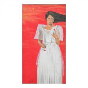 MORADA Jerry 1978,Filipina in White Dress,Leon Gallery PH 2024-04-20