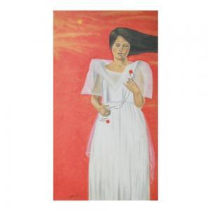 MORADA Jerry 1978,Filipina in White Dress,Leon Gallery PH 2024-01-20