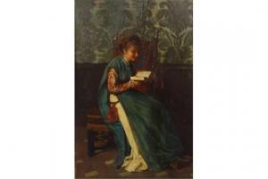MORADEI Arturo 1840-1901,A girl reading a book,Eastbourne GB 2015-05-07