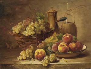 MORAIN Pierre 1821,Grapes in a basket with a dish of peaches,Christie's GB 2002-03-28