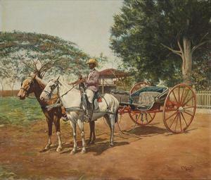 MORALES Eduardo 1868-1938,Carruaje de caballos junto a la hacienda,1918,Subastas Segre ES 2016-12-13