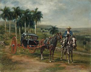 MORALES Eduardo 1868-1938,Paisaje cubano con quitrín,1902,Balclis ES 2017-10-25
