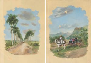MORALES Eduardo 1868-1938,Rural view with Palm Trees,1893,La Suite ES 2020-12-15