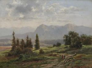 MORALT Paul 1849-1943,Promontory Landscape with Figure Scenery,1875,Neumeister DE 2018-09-26