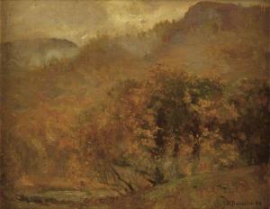 MORAN Edward 1829-1901,Autumn Landscape,1888,Swann Galleries US 2012-10-18