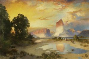 MORAN Thomas 1837-1926,Afterglow, Green River, Wyoming,1918,Christie's GB 2024-01-18