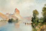 MORAN Thomas 1837-1926,Castle Rock, Green River, WY,1907,Scottsdale Art Auction US 2019-04-06