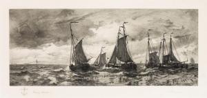 MORAN Thomas 1837-1926,Coming to Anchor.,1885,Swann Galleries US 2015-11-03