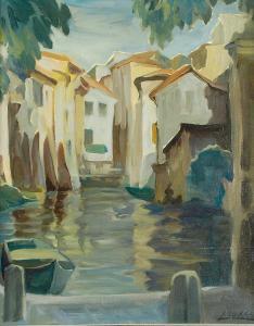 MORANDO Lodovico 1917-1987,Rispecchi nel canale,1976,Von Morenberg IT 2008-11-29