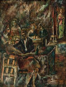 MORANG Alfred G 1901-1958,Café Scene,1954,Santa Fe Art Auction US 2022-06-24