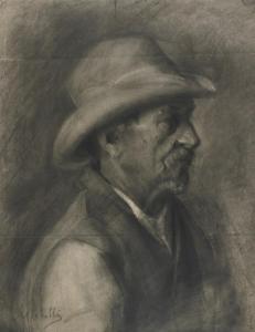 MORBELLI Gigi 1900-1980,Ritratto d'uomo con cappello,Capitolium Art Casa d'Aste IT 2021-06-17