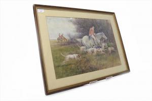 MORBY Walter J 1860-1911,HUNTSMAN FLUSHING THE HOUNDS,1891,McTear's GB 2016-10-21