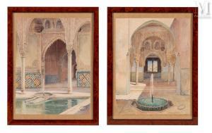 MORCHAIN Paul,L'Alhambra cour des myrtes - L'Alhambra cour mexua,Millon & Associés 2023-12-16