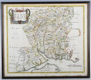 MORDEN Robert 1650-1703,'Hampshire' (Map of the County),18th century,Tooveys Auction GB 2023-01-18
